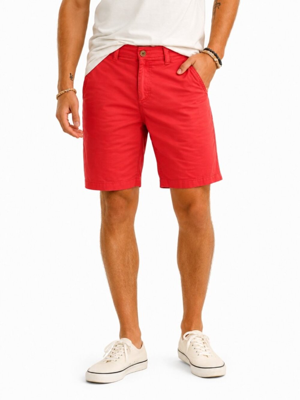 Free Planet Men's Coral Chino Shorts Size 28